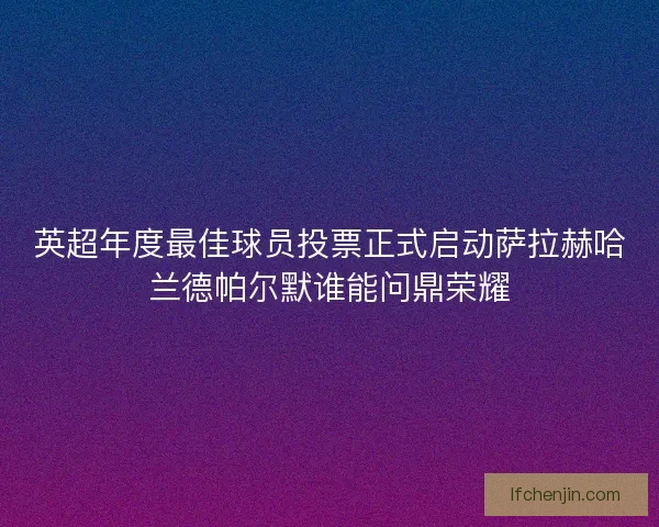 英超年度最佳球员投票正式启动萨拉赫哈兰德帕尔默谁能问鼎荣耀